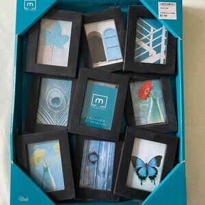 NIB Melamco Multi-Photo 9 Frame Collage Black Picture Frame
